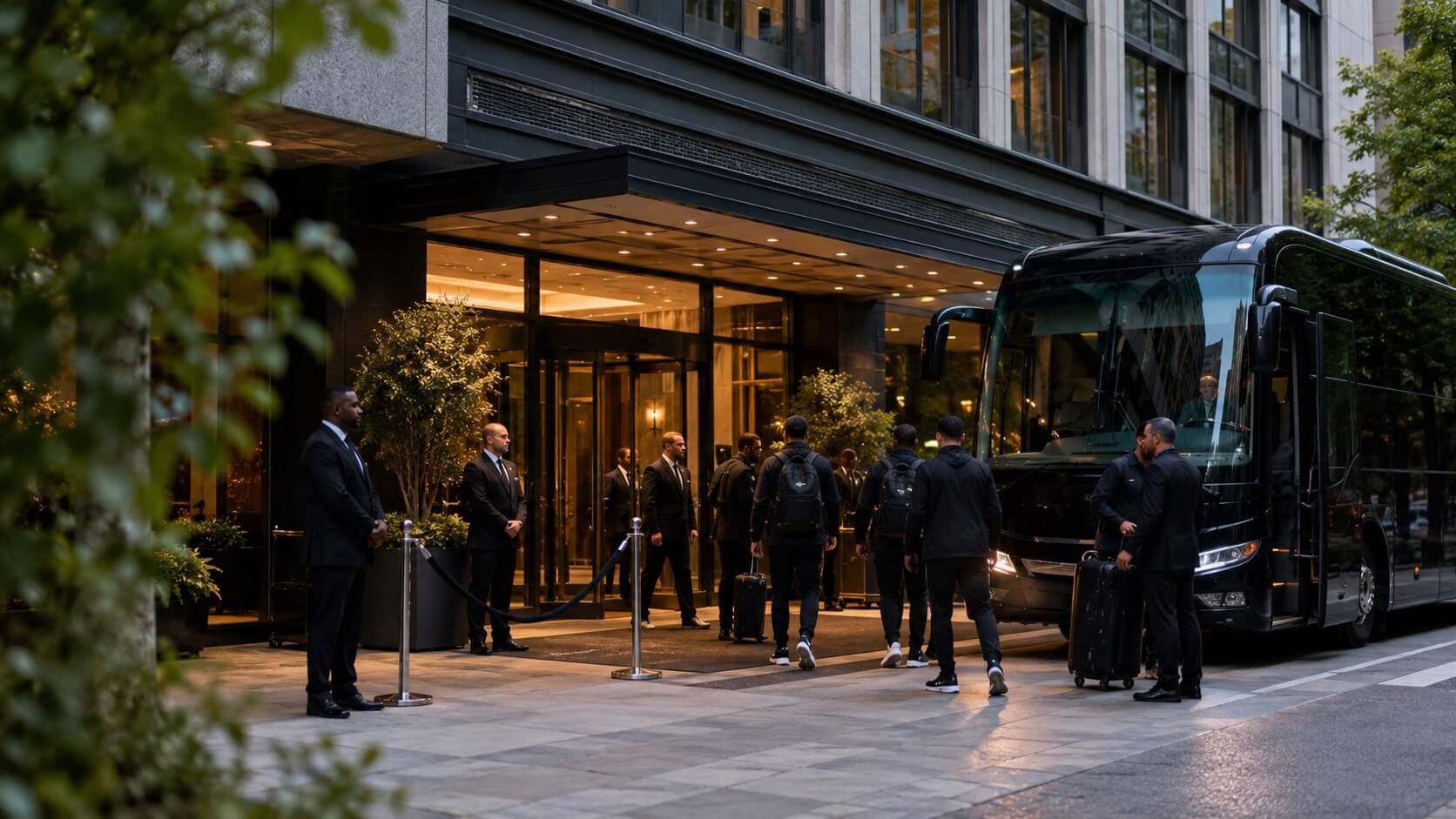 Hotel environment for an international football team